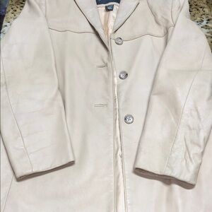 Banana Republic Cream Leather Jacket